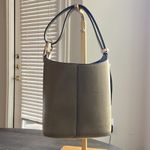 Kate Spade Halo Glazed Leather Mini Bucket Bag in Dried Thyme Photo 1