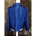 Peck & Peck Women’s SILK Blue/Black Houndstooth Blazer 12P Photo 7