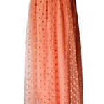 Metro  Wear Coral Polka Dot Tulle Midi Skirt Size Large Photo 2