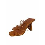 Open Edit  Orange Bronze Metallic Ankle Calf Lace Strappy Sandals Size 6 NEW Photo 1