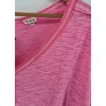 POL Pink V Neck Distressed Seam Knit Oversized Sweater Top Women's Medium Photo 1