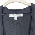 Good American  Ribbed Bodycon Mini Dress  V-Neck in Black Size 3 Large Going Out Photo 2