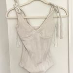 Princess Polly White Ribbed Bodysuit Photo 0