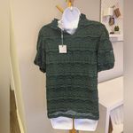 cupio NWT  Blush Dark Green Lace Short Sleeved Blouse Size XL Photo 3