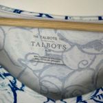 Talbots  Seashell Tee 3X Blue Cotton‎ Blend V-Neck Stretch Coastal Beach Nautical Photo 4