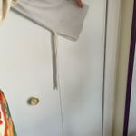 ZARA white long sleeve tie off the shoulder crop sweater Photo 1