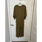 Garnet Hill  Ikat Jumpsuit Size M Olive Tencel Cropped Wide Leg Kimono‎ Sleeve Photo 4