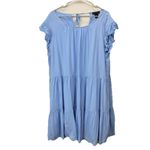 House Of Harlow 1960 Light Blue Tiered Ruffle Babydoll Dress Size LARGE Photo 4