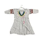 NWOT America and Beyond Grey and White Striped Boho Dress with Fringes Photo 0