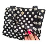 Kate Spade  Cream Black Apple Print Tote Nylon Shoulder Bag Photo 6