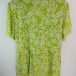 Chadwick's  1X Lime White Floral Lined Top Plus Photo 5