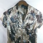 BCBG MaxAzria XS Animal Print Satin Fitted Top Photo 6
