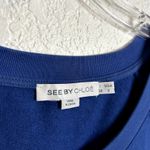 See By Chloe  Sweatshirt Dress Pockets Bottom Pleat Womens Size 2 Blue Bow Photo 3