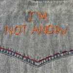 Frantic Women’s S Denim Pearl Snap Front Angry Birds Embroidered Appliqué Shirt Blue Photo 10