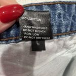 POL Size L 32 Jeans Two Toned Ankle Cropped Step Hem Blue Denim Mid Rise Women’s Photo 3