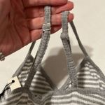 Forever 21 NWT szS Adjustable straps faux wrap high waisted grey white jumpsuit Photo 3