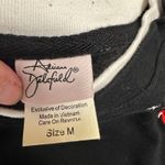 Adrian Delofield Black Embroidered Cardinal Bird Holiday Christmas Sweatshirt Size M Photo 3