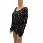 Victoria's Secret  black floral thermal long sleeve top Womens Medium Photo 2