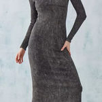 BDG Kallie Acid Wash Ribbed Sweater Dress Small Midi Photo 0