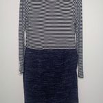 Dolan Anthropologie Left Coast Collection Navy Stripe Long Sleeve Dress Large Blue Photo 2
