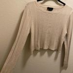 House of Harlow 1960 Beige Ribbed Cropped Long Sleeve Sweater Size L Photo 3