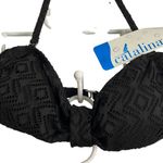 Catalina  Black Crochet Halter Swim Bikini Top size Medium Photo 7