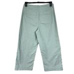 A New Day SZ 8 Wide Leg Crop Pants Stretch Hi-Rise Zip-Fly Pockets Light Green Photo 3