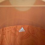 Adidas  T-Shirt Top Orange Athletic Workout Athleisure Casual Sheer Climacool Photo 7