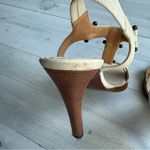 Bottega Veneta Intrecciato Cream Leather T-Strap Sandals Size 38/8 Photo 6