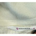 Athleta  Cream Ribbed Turtleneck‎ Sweater Curved Hem Cozy Knit Medium M Photo 3