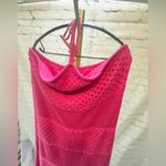 Old Navy  Halter Crochet Dress Apron Mini size XL Dragonfruit Pink Color Photo 7