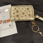 Jimmy Choo  Gold Metallic Star Studded Key Holder Wallet with COA Photo 0