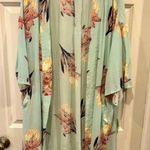 Kori  America Mint Green Florak‎ Adjustable Kimono size Medium Photo 0