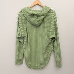 Pilcro Anthropologie  Green Wharfside Striped Hoodie 100% Cotton Size M Photo 8