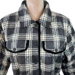 Talbots NEW  Black and White Plaid Tie Waist Quilted Shirt Jacket Size XL Photo 4