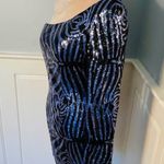 Alyce Paris Sequin Party Mini Dress Animal Print Black & Purple Size 10 Photo 4