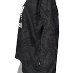 Adidas  Women’s Size M Black Trefoil Embossed Paisley Lace Oversized Sweatshirt Photo 3