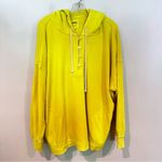 Aerie Beach Weekend Quarter Button Oversized Hoodie Women's Large Chartreuse Photo 4