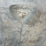 Oscar de la Renta Vintage Tunic Womens Size Small Jacquard Embroidered Sleepwear Photo 6