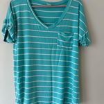 Sew In Love Stretchy Tee Shirt Pocket Cuff Sleeve Stripped Lightweight Size M Size M Photo 5