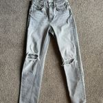 ZARA Distressed Mom Jeans Grey Wash Size 2 Photo 1