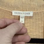 Eileen Fisher Linen Cotton Long Sleeve Open Front Orange Cardigan Pockets Size M Photo 2