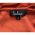 LULUS Nights Out Terra Cotta Orange Satin Surplice Bodysuit ~ Women's Size SMALL Photo 9