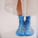 Free People Tie a Bow Ankle Socks in Light Blue Photo 0