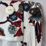 ZARA  Basic Solid Off White Pants w Blue/Red Floral Medium Photo 7