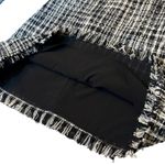 Kate Spade  Boucle Tweed Sheath Dress Women's 4 Fringe Lined Black White Textured Photo 7