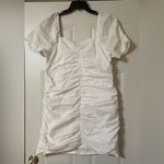 Sanctuary Split Square Neck Short Puff Sleeve Shirred Poplin Mini Dress size 12 Photo 5