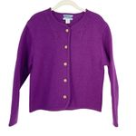 Pendleton Vintage  100% Virgin Wool Cardigan Purple Gold Button Small Petite 90s Photo 0