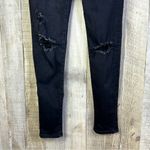 American Eagle  Straight Leg Skinny Black Distressed Ripped Size 0 Short … Photo 3