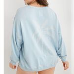 Aerie  NWT Cotton Sweatshirt Baby Blue Lets go Coconuts Lounge sz medium Photo 0